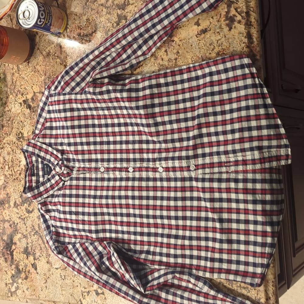J. Crew Red Blue Plaid Button-down shirt, medium